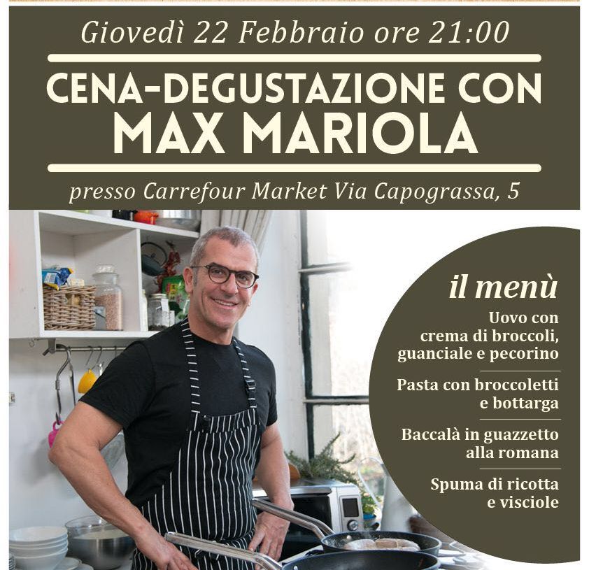 Max Mariola a Latina, lo chef star della tv cucina al Carrefour – Luna  Notizie – Notizie di Latina