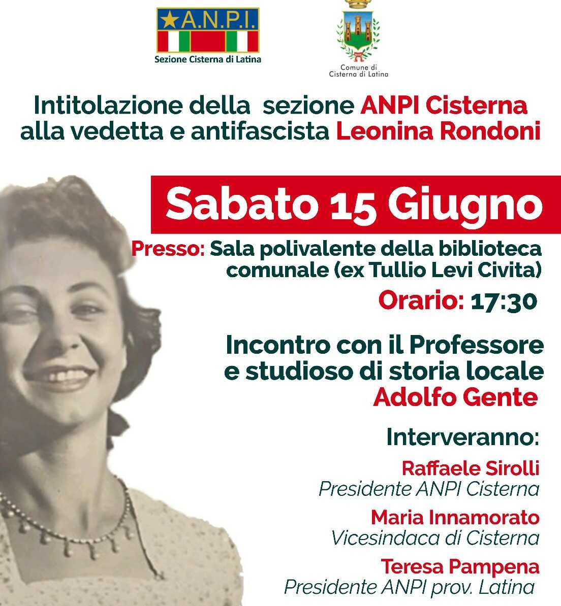 La sezione ANPI Cisterna sabato sarà intitolata alla “piccola vedetta ...